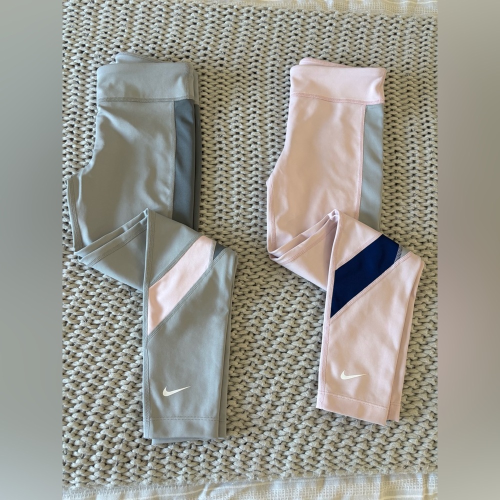 Nike girls Leggings Set in Pink and Gray